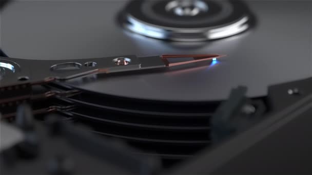 Escreva informações no disco rígido do seu computador, close-up. Renderização 3D. — Vídeo de Stock