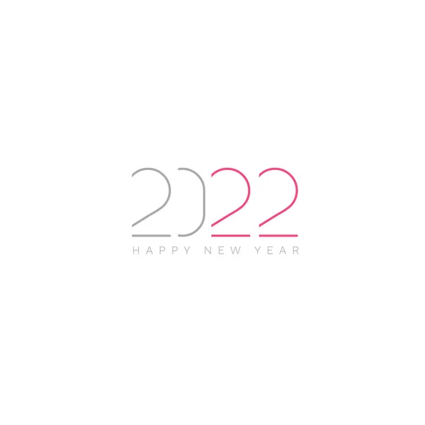 Simple Flat Unique New Year 2022 Design 2022 Number Text — Vetor de Stock