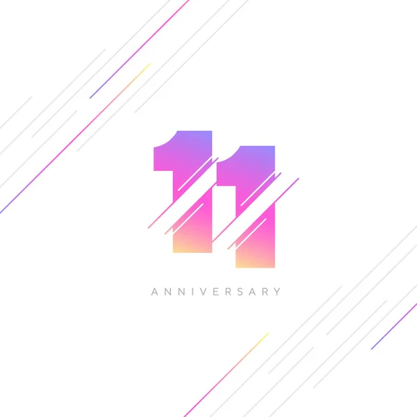 11Th Anniversary Logo Design Number Icon Vector Template — Image vectorielle