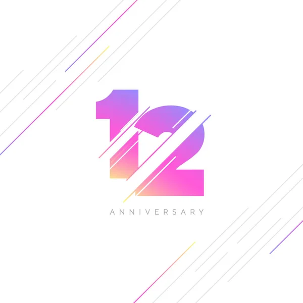 12Th Anniversary Logo Design Modelo Vetor Ícone Número —  Vetores de Stock