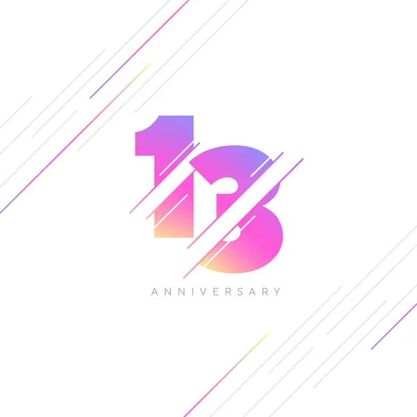 13Th Anniversary Logo Design Number Icon Vector Template — Image vectorielle