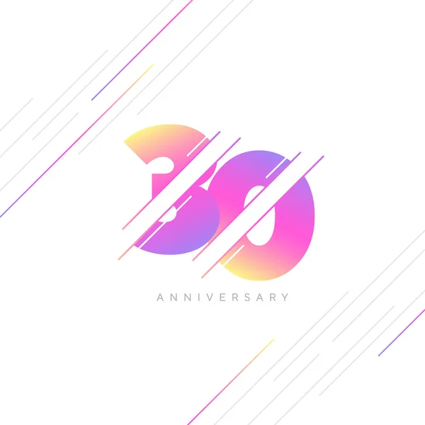 Anniversary Logo Design Number Icon Vector Template — ストックベクタ