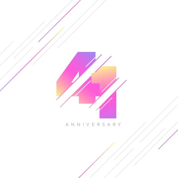 Anniversary Logo Design Number Icon Vector Template — ストックベクタ