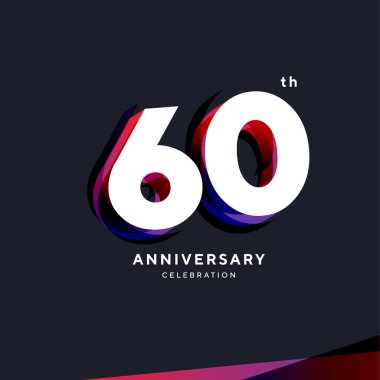 60th Anniversary Logo Design, Vector Template.