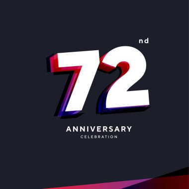 72th Anniversary Logo Design, Vector Template.
