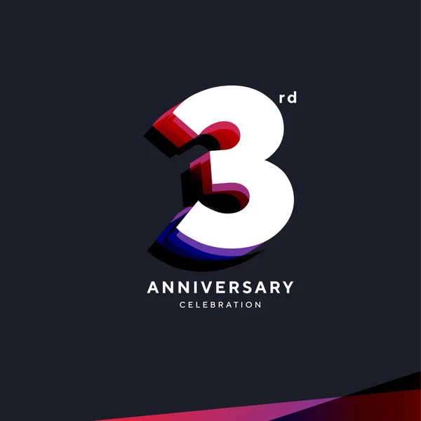 3Th Anniversary Logo Design Vector Template — 스톡 벡터