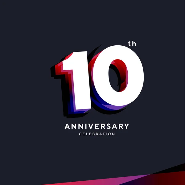 10Th Anniversary Logo Design Vector Template — ストックベクタ