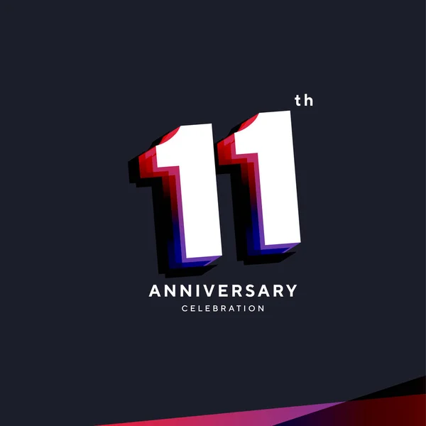 11Th Anniversary Logo Design Vector Template — Image vectorielle