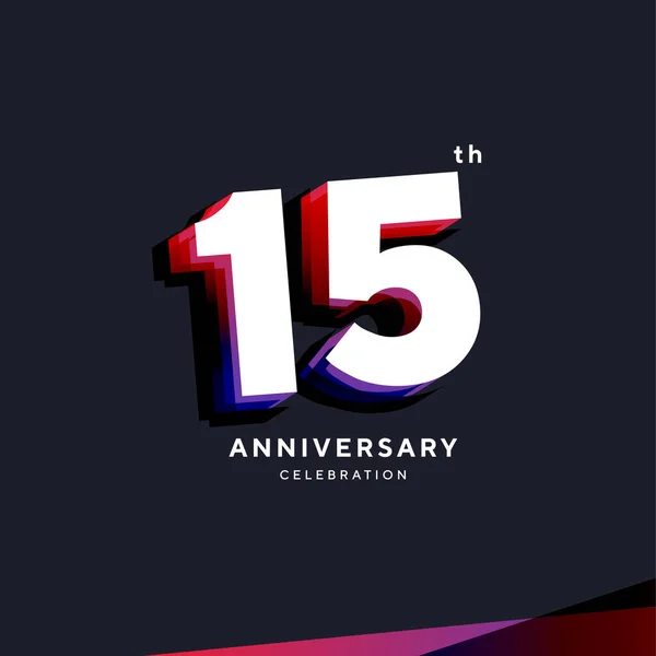 15Th Anniversary Logo Design Vector Template — ストックベクタ