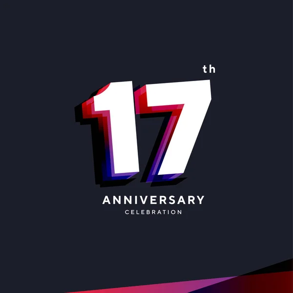 17Th Anniversary Logo Design Vector Template — Image vectorielle
