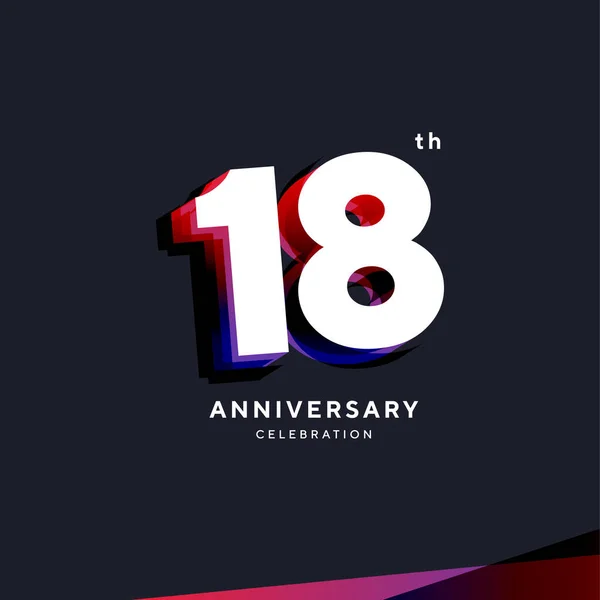 18Th Anniversary Logo Design Vector Template — Image vectorielle