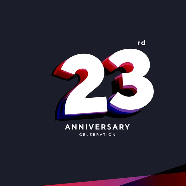 23Th Anniversary Logo Design Vector Template — Vettoriale Stock