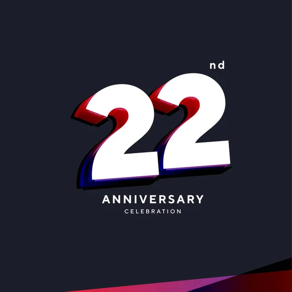 22Th Anniversary Logo Design Vector Template — Vetor de Stock