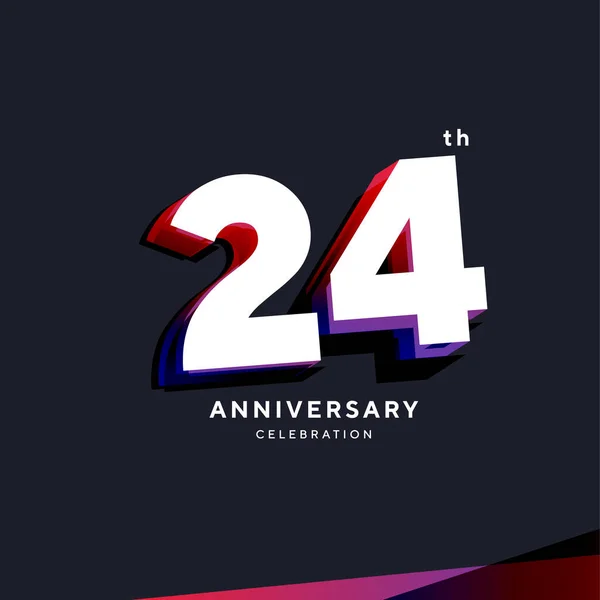 24Th Anniversary Logo Design Vector Template — 스톡 벡터