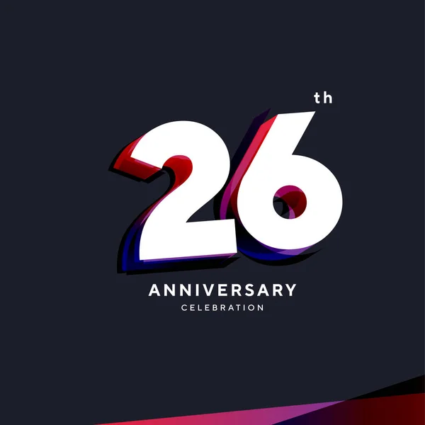 26Th Anniversary Logo Design Vector Template — Image vectorielle