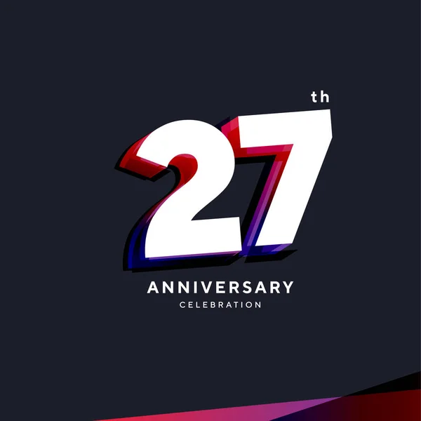 27Th Anniversary Logo Design Vector Template — 스톡 벡터