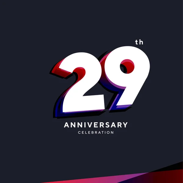 29Th Anniversary Logo Design Vector Template — ストックベクタ