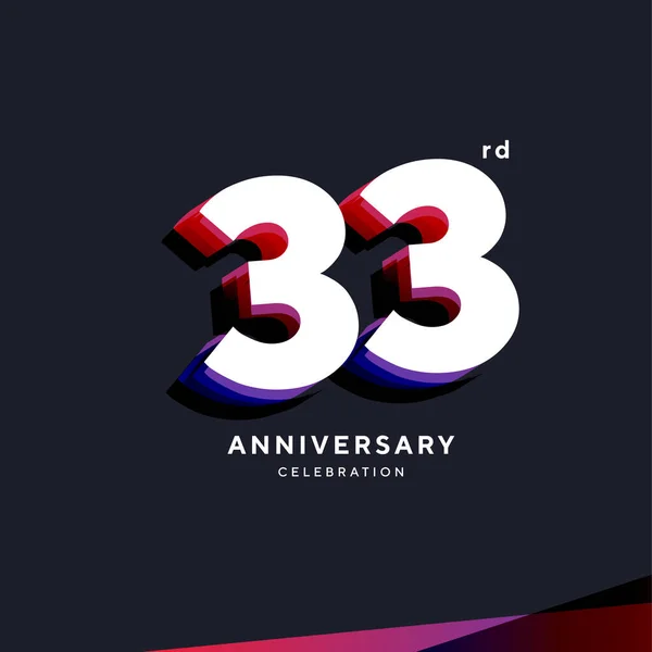 33Th Anniversary Logo Design Vector Template — Διανυσματικό Αρχείο