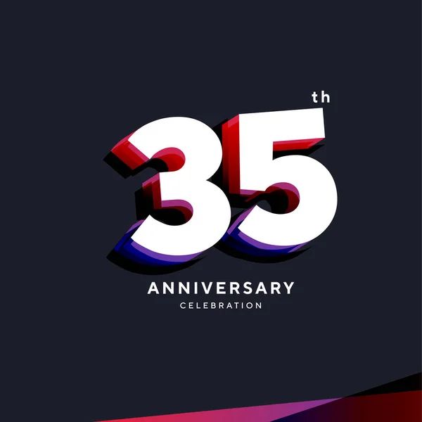 35Th Anniversary Logo Design Vector Template — Vettoriale Stock