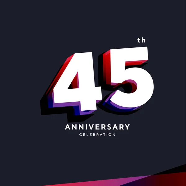 45Th Anniversary Logo Design Vector Template — ストックベクタ