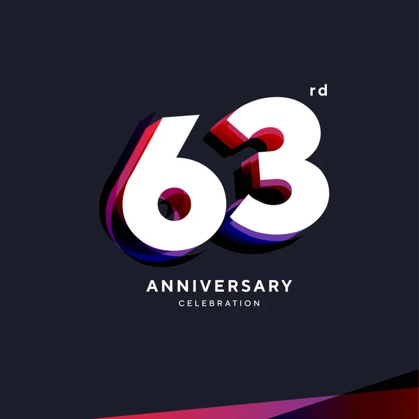 63Th Anniversary Logo Design Vector Template — Stockový vektor