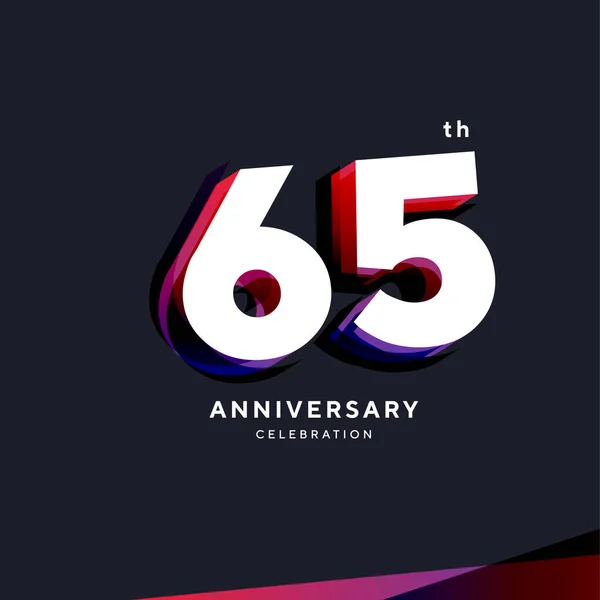 65Th Anniversary Logo Design Vector Template — Stock Vector