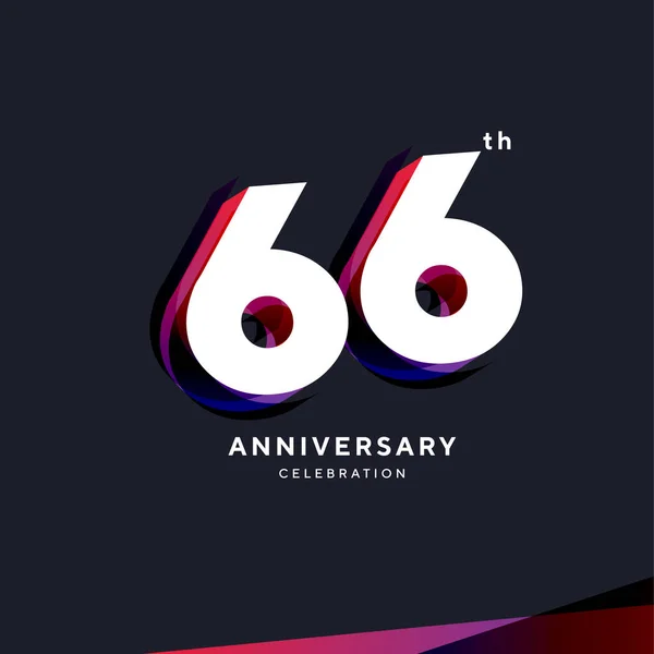 66Th Anniversary Logo Design Vector Template — Stock Vector