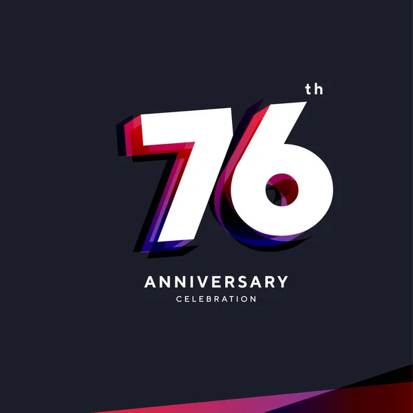 76Th Anniversary Logo Design Vector Template — Stockový vektor