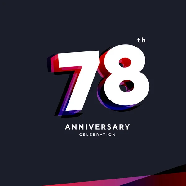 78Th Anniversary Logo Design Vector Template — Stock Vector