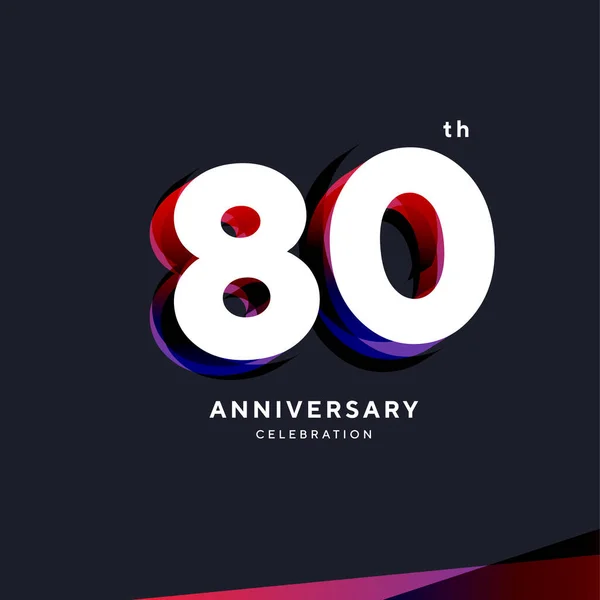 80Th Anniversary Logo Design Vector Template — Archivo Imágenes Vectoriales