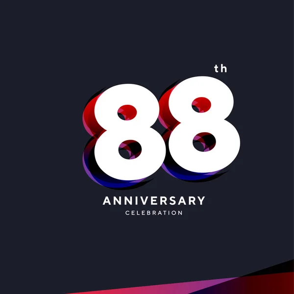 88Th Anniversary Logo Design Vector Template — Image vectorielle