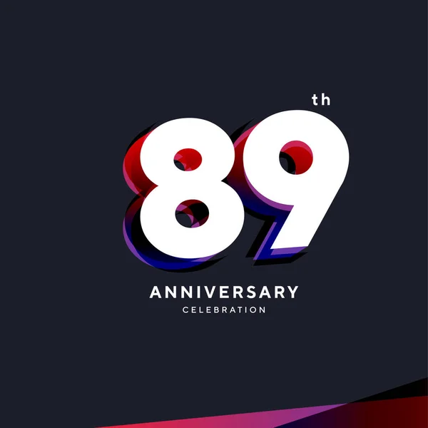 89Th Anniversary Logo Design Vector Template — Image vectorielle