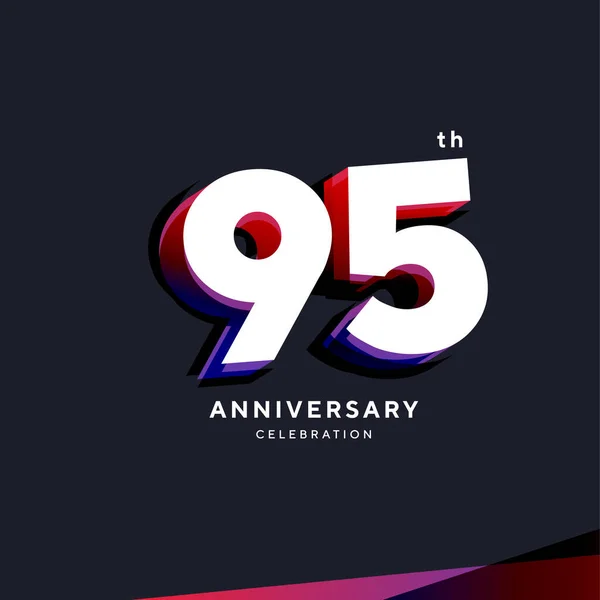 95Th Anniversary Logo Design Vector Template — Stock Vector