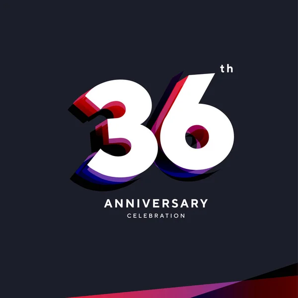 36Th Anniversary Logo Design Vector Template Illustrations De Stock Libres De Droits