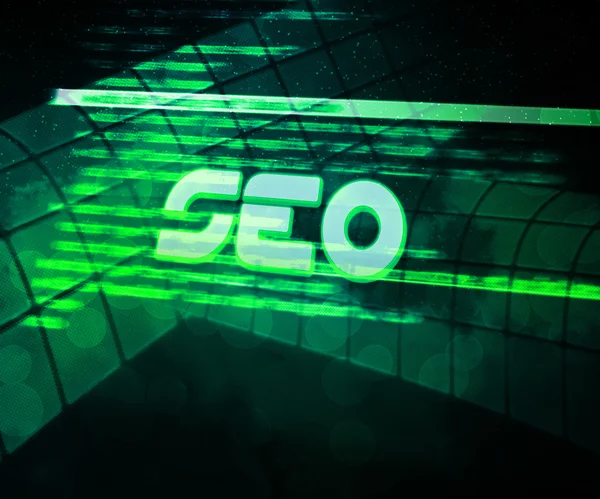 Seo の抽象ソース コード緑の背景 — ストック写真