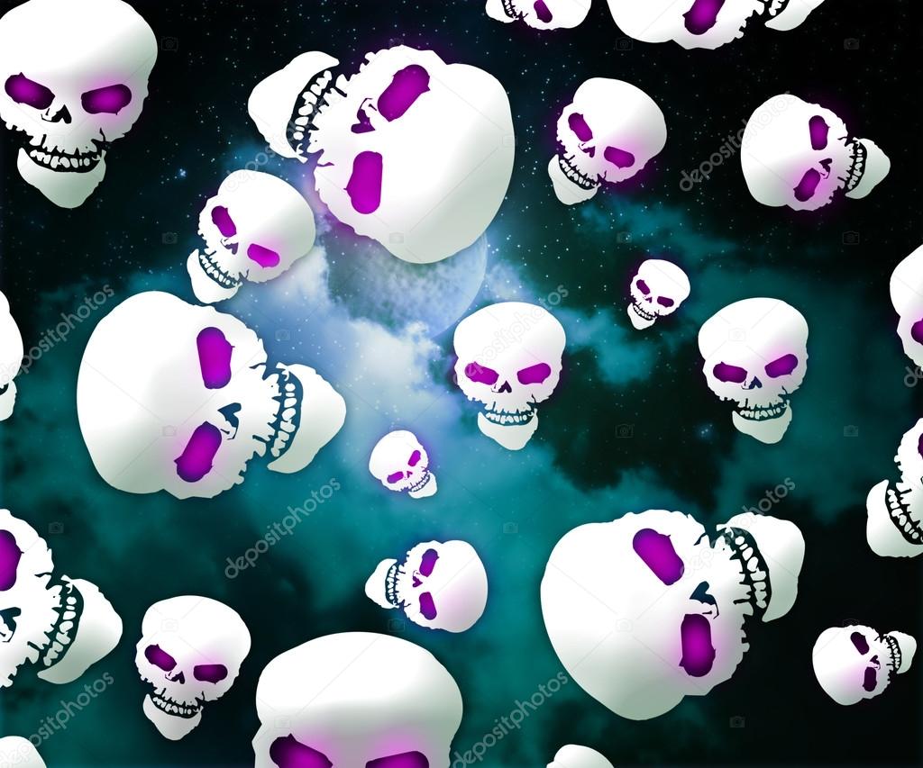 Halloween Evil Skulls Background