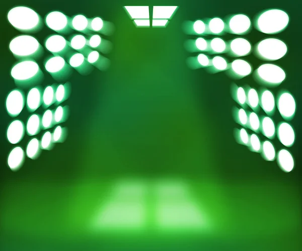 Scheinwerfer grünes Zimmer Hintergrund — Stockfoto