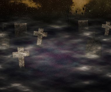 korkunç mezarlık koyu arka plan