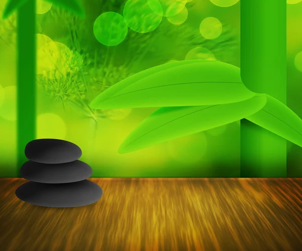 Зеленый фон Zen Stones — стоковое фото