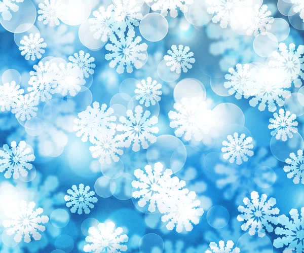 Blauwe winter bokeh achtergrondstructuur — Stockfoto