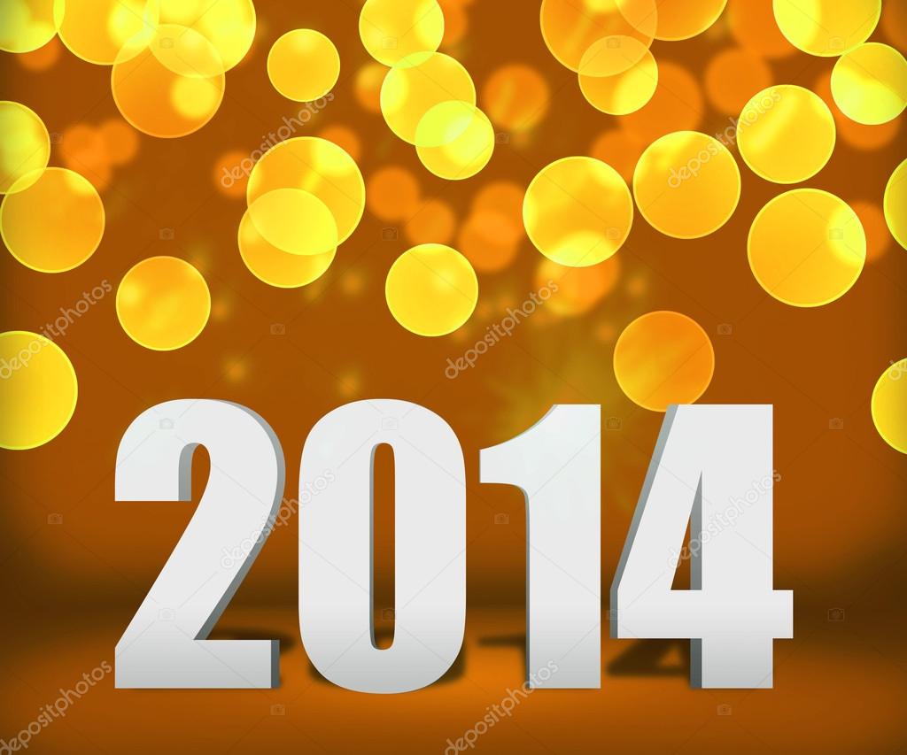 2014 Gold New Year Background Stage