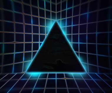 Mavi cyber punk arka plan