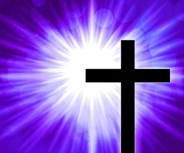 Violet Christian Cross Background — Stock Photo, Image