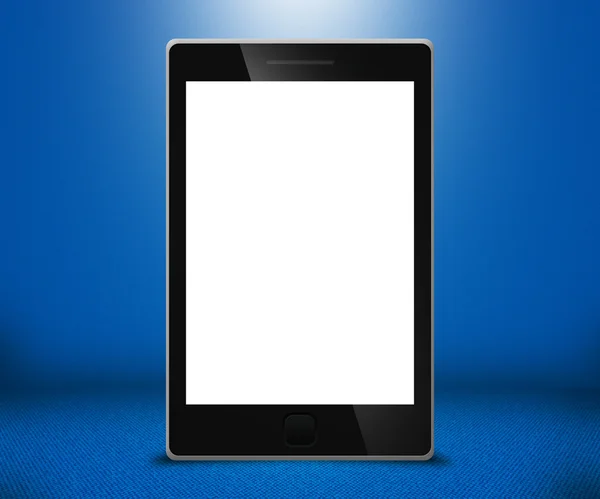 Telefonun dokunmatik ekranı mavi arka plan — Stok fotoğraf