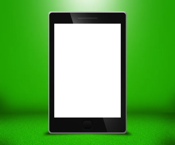 携帯電話のタッチ画面緑の背景 — ストック写真