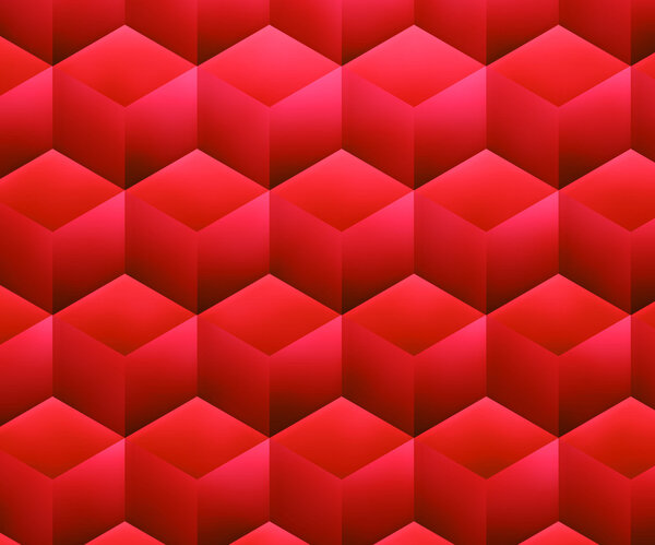 Red Abstract Cubes Background