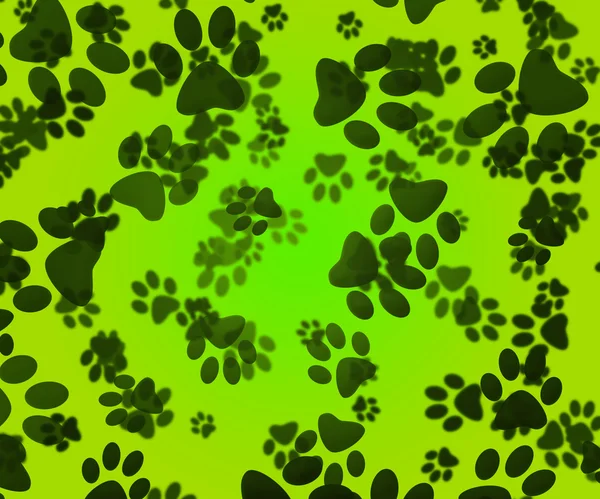 Dog Paws Green Background — Stock Photo, Image