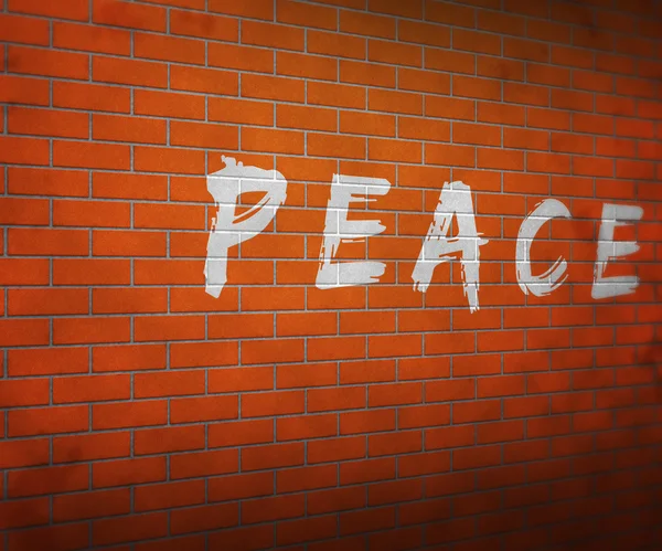 Peace on Brick Wall — Stock Photo, Image