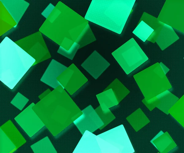 Donkere groene abstracte vierkantjes achtergrond — Stockfoto