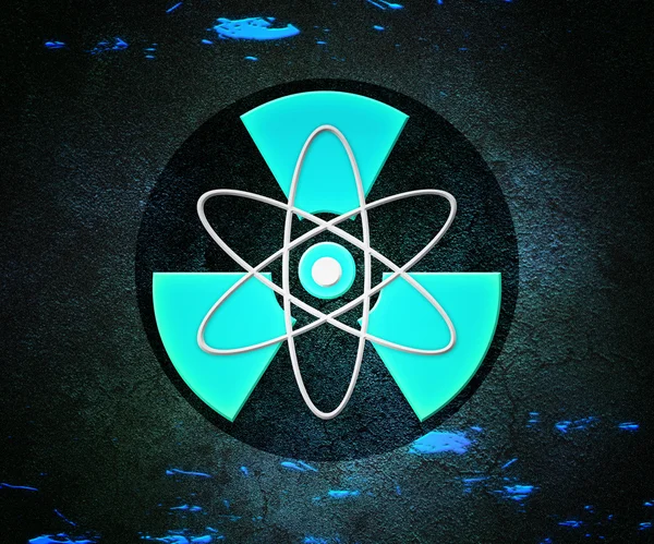 Радиоактивный фон синего атома — стоковое фото
